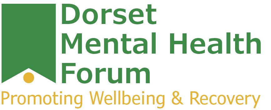 the Dorset Mental Mental Health Forum logo and the strapline Promoting Wellbeing & Recovery